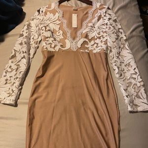 JAIDE White and tan lace dress !